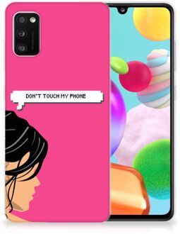 B2Ctelecom Smartphone hoesje Samsung Galaxy A41 Back Case Siliconen Hoesje Woman Don't Touch My Phone