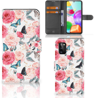 B2Ctelecom Smartphone Hoesje Samsung Galaxy A41 Flipcase Cadeautjes voor Moederdag Butterfly Roses