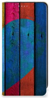 B2Ctelecom Smartphone Hoesje Samsung Galaxy A41 Mobiel Bookcase Wood Heart