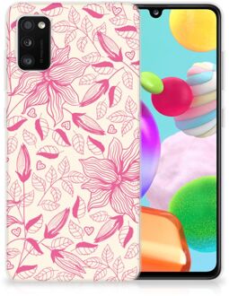 B2Ctelecom Smartphone hoesje Samsung Galaxy A41 Silicone Case Roze Bloemen