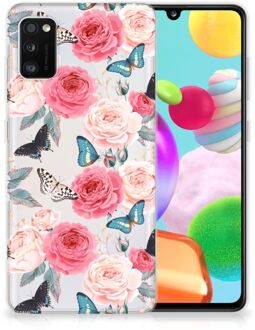 B2Ctelecom Smartphone hoesje Samsung Galaxy A41 Telefoontas Butterfly Roses