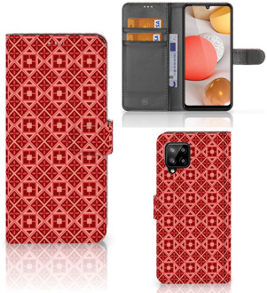 B2Ctelecom Smartphone Hoesje Samsung Galaxy A42 5G Wallet Book Case Batik Red