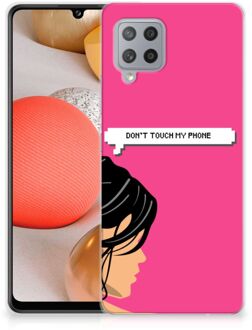 B2Ctelecom Smartphone hoesje Samsung Galaxy A42 Back Case Siliconen Hoesje Woman Don't Touch My Phone