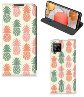 B2Ctelecom Smartphone Hoesje Samsung Galaxy A42 Leuk Bookcase Ananas