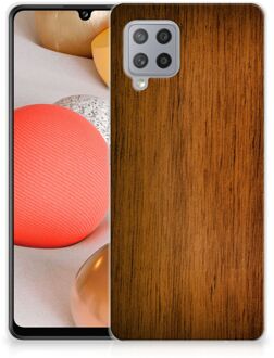 B2Ctelecom Smartphone hoesje Samsung Galaxy A42 Leuk Case Super als Vaderdag Cadeaus Donker Hout