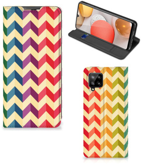 B2Ctelecom Smartphone Hoesje Samsung Galaxy A42 Leuk Telefoonhoesje Zigzag Color