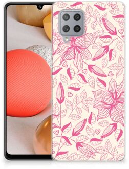 B2Ctelecom Smartphone hoesje Samsung Galaxy A42 Silicone Case Roze Bloemen