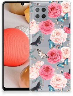 B2Ctelecom Smartphone hoesje Samsung Galaxy A42 Telefoontas Butterfly Roses