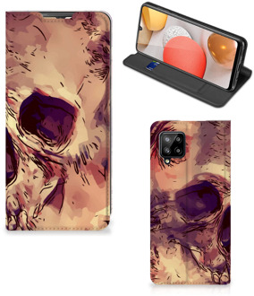 B2Ctelecom Smartphone Hoesje Samsung Galaxy A42 Wallet Case Skullhead