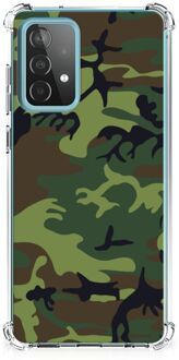 B2Ctelecom Smartphone hoesje Samsung Galaxy A52 4G/5G Anti-shock Hoesje met foto met transparante rand Camouflage