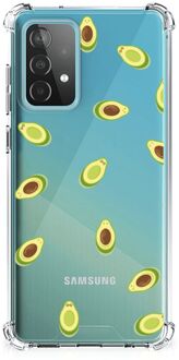 B2Ctelecom Smartphone hoesje Samsung Galaxy A52 4G/5G Backcase TPU Siliconen Hoesje met transparante rand Avocado