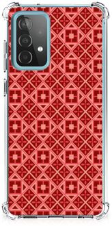 B2Ctelecom Smartphone hoesje Samsung Galaxy A52 4G/5G Hoesje ontwerpen met transparante rand Batik Red