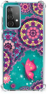 B2Ctelecom Smartphone hoesje Samsung Galaxy A52 4G/5G Silicone Hoesje met transparante rand Cirkels en Vlinders