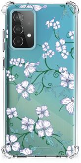 B2Ctelecom Smartphone hoesje Samsung Galaxy A52 4G/5G Siliconen Hoesje met transparante rand Blossom White