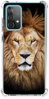 B2Ctelecom Smartphone hoesje Samsung Galaxy A52 4G/5G Smartphone Hoesje met foto met transparante rand Leeuw