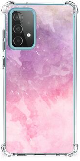 B2Ctelecom Smartphone hoesje Samsung Galaxy A52 4G/5G Stevige Telefoonhoesje met transparante rand Pink Purple Paint