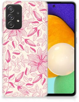 B2Ctelecom Smartphone hoesje Samsung Galaxy A52 (5G/4G) Silicone Case Roze Bloemen