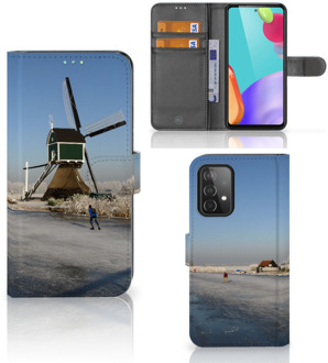 B2Ctelecom Smartphone Hoesje Samsung Galaxy A52 Boekhoesje Tekst Schaatsers