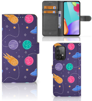 B2Ctelecom Smartphone Hoesje Samsung Galaxy A52 Flip Case Portemonnee Space