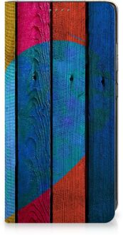 B2Ctelecom Smartphone Hoesje Samsung Galaxy A52 Mobiel Bookcase Wood Heart