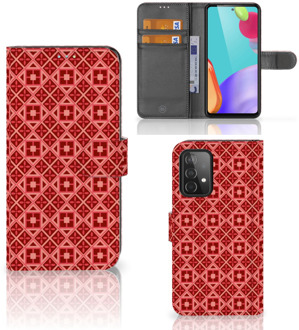 B2Ctelecom Smartphone Hoesje Samsung Galaxy A52 Wallet Book Case Batik Red