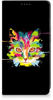 B2Ctelecom Smartphone Hoesje Samsung Galaxy A52 Wallet Case Leuke Verjaardagscadeaus Cat Color