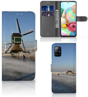 B2Ctelecom Smartphone Hoesje Samsung Galaxy A71 Boekhoesje Tekst Schaatsers