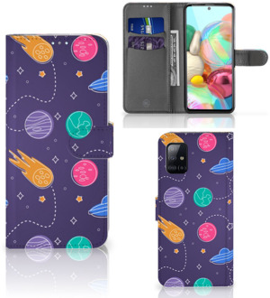 B2Ctelecom Smartphone Hoesje Samsung Galaxy A71 Flip Case Portemonnee Space