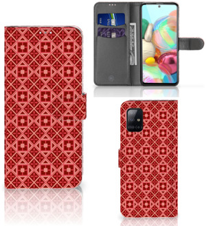 B2Ctelecom Smartphone Hoesje Samsung Galaxy A71 Wallet Book Case Batik Red