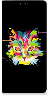 B2Ctelecom Smartphone Hoesje Samsung Galaxy A71 Wallet Case Leuke Verjaardagscadeaus Cat Color