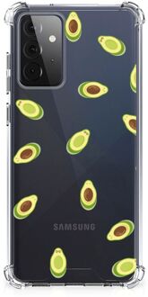 B2Ctelecom Smartphone hoesje Samsung Galaxy A72 4G/5G Backcase TPU Siliconen Hoesje met transparante rand Avocado