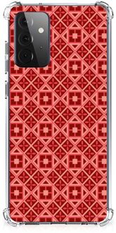 B2Ctelecom Smartphone hoesje Samsung Galaxy A72 4G/5G Hoesje ontwerpen met transparante rand Batik Red