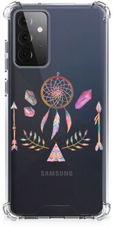 B2Ctelecom Smartphone hoesje Samsung Galaxy A72 4G/5G Mobiel Case met transparante rand Boho Dreamcatcher