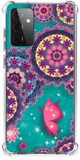 B2Ctelecom Smartphone hoesje Samsung Galaxy A72 4G/5G Silicone Hoesje met transparante rand Cirkels en Vlinders