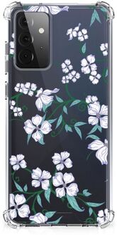 B2Ctelecom Smartphone hoesje Samsung Galaxy A72 4G/5G Siliconen Hoesje met transparante rand Blossom White