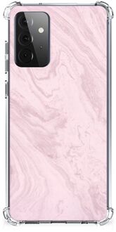 B2Ctelecom Smartphone hoesje Samsung Galaxy A72 4G/5G Telefoonhoesje met tekst met transparante rand Marble Pink