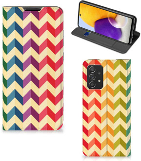 B2Ctelecom Smartphone Hoesje Samsung Galaxy A72 (5G/4G) Leuk Telefoonhoesje Zigzag Color