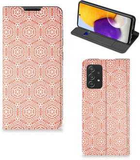 B2Ctelecom Smartphone Hoesje Samsung Galaxy A72 (5G/4G) Mobiel Hoesje Pattern Orange