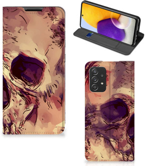 B2Ctelecom Smartphone Hoesje Samsung Galaxy A72 (5G/4G) Wallet Case Skullhead