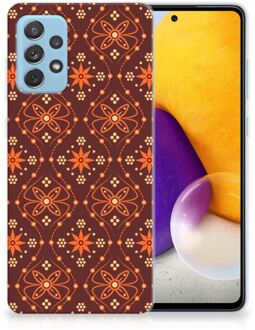 B2Ctelecom Smartphone hoesje Samsung Galaxy A72 Leuk Case Batik Brown