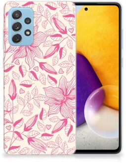 B2Ctelecom Smartphone hoesje Samsung Galaxy A72 Silicone Case Roze Bloemen