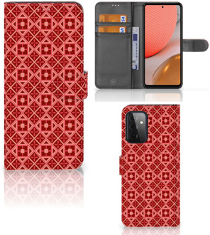 B2Ctelecom Smartphone Hoesje Samsung Galaxy A72 Wallet Book Case Batik Red