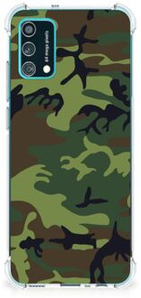 B2Ctelecom Smartphone hoesje Samsung Galaxy M02s | A02s Anti-shock Hoesje met foto met transparante rand Camouflage