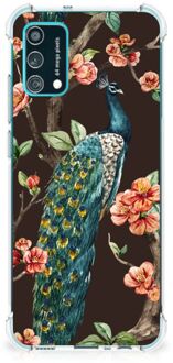 B2Ctelecom Smartphone hoesje Samsung Galaxy M02s | A02s Beschermhoesje met transparante rand Pauw met Bloemen