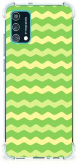 B2Ctelecom Smartphone hoesje Samsung Galaxy M02s | A02s Beschermhoesje met transparante rand Waves Green