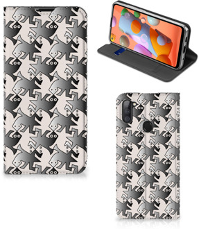 B2Ctelecom Smartphone Hoesje Samsung Galaxy M11 | A11 Book Wallet Case Salamander Grey