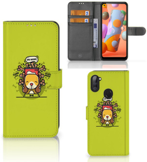 B2Ctelecom Smartphone Hoesje Samsung Galaxy M11 | A11 Flipcover Doggy Biscuit