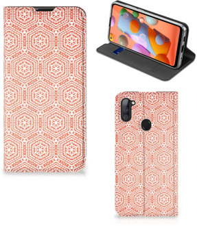 B2Ctelecom Smartphone Hoesje Samsung Galaxy M11 | A11 Mobiel Hoesje Pattern Orange