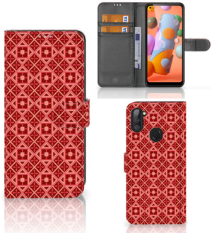 B2Ctelecom Smartphone Hoesje Samsung Galaxy M11 | A11 Wallet Book Case Batik Red