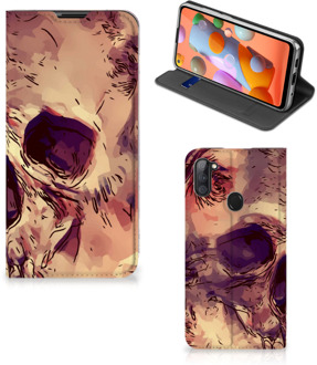 B2Ctelecom Smartphone Hoesje Samsung Galaxy M11 | A11 Wallet Case Skullhead